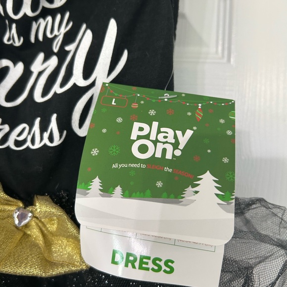 Dog dress: Play On New Years Eve Dog Dress black with tulle Size Large New - Picture 2 of 8